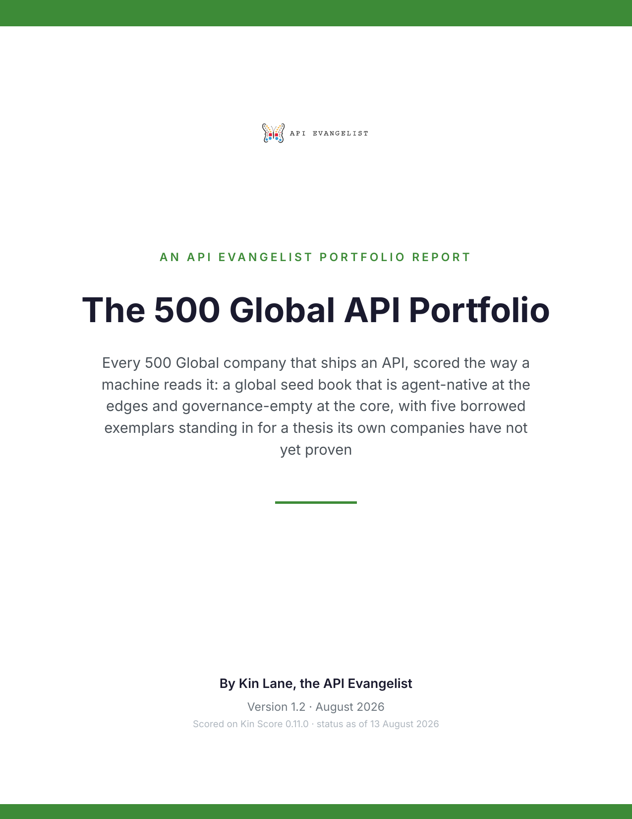 The 500 Global API Portfolio cover