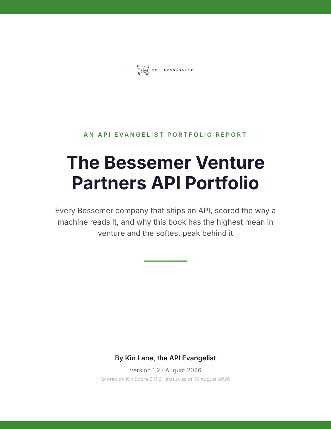 The Bessemer Venture Partners API Portfolio cover