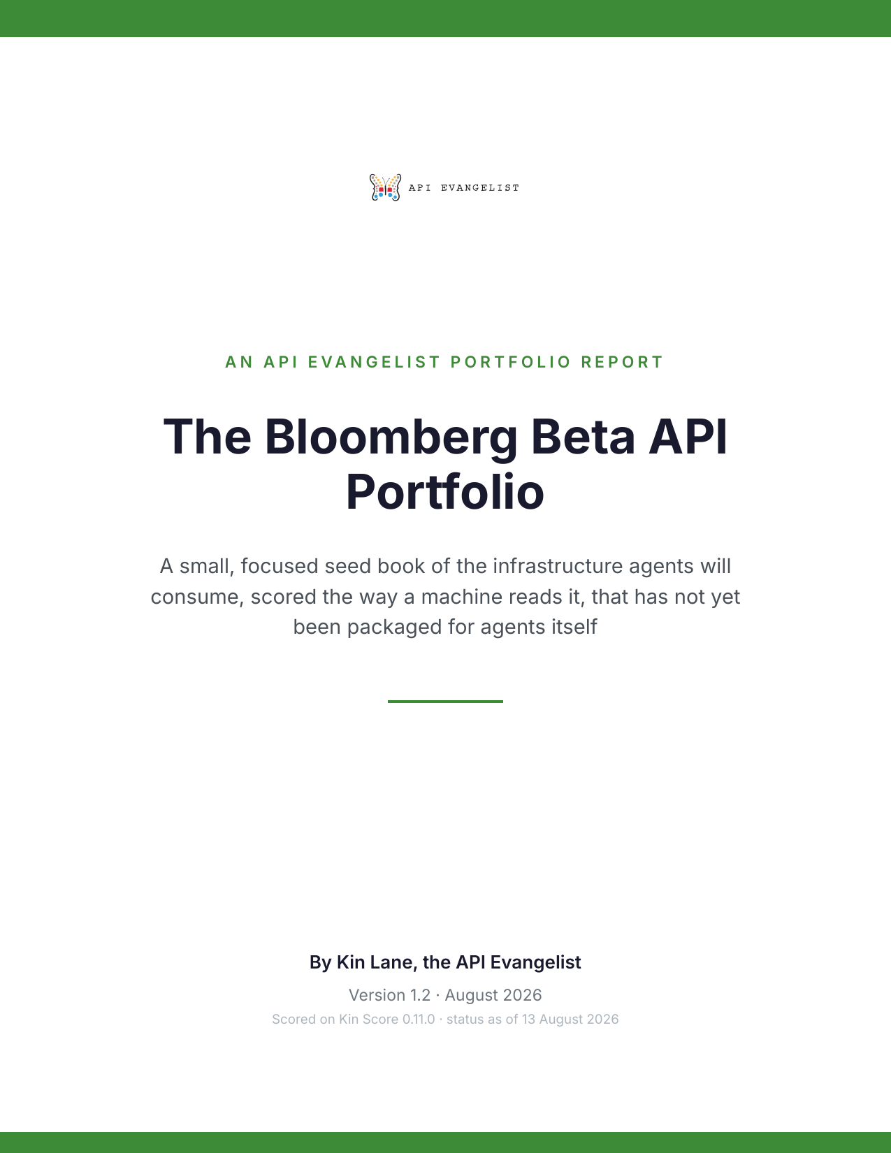 The Bloomberg Beta API Portfolio cover