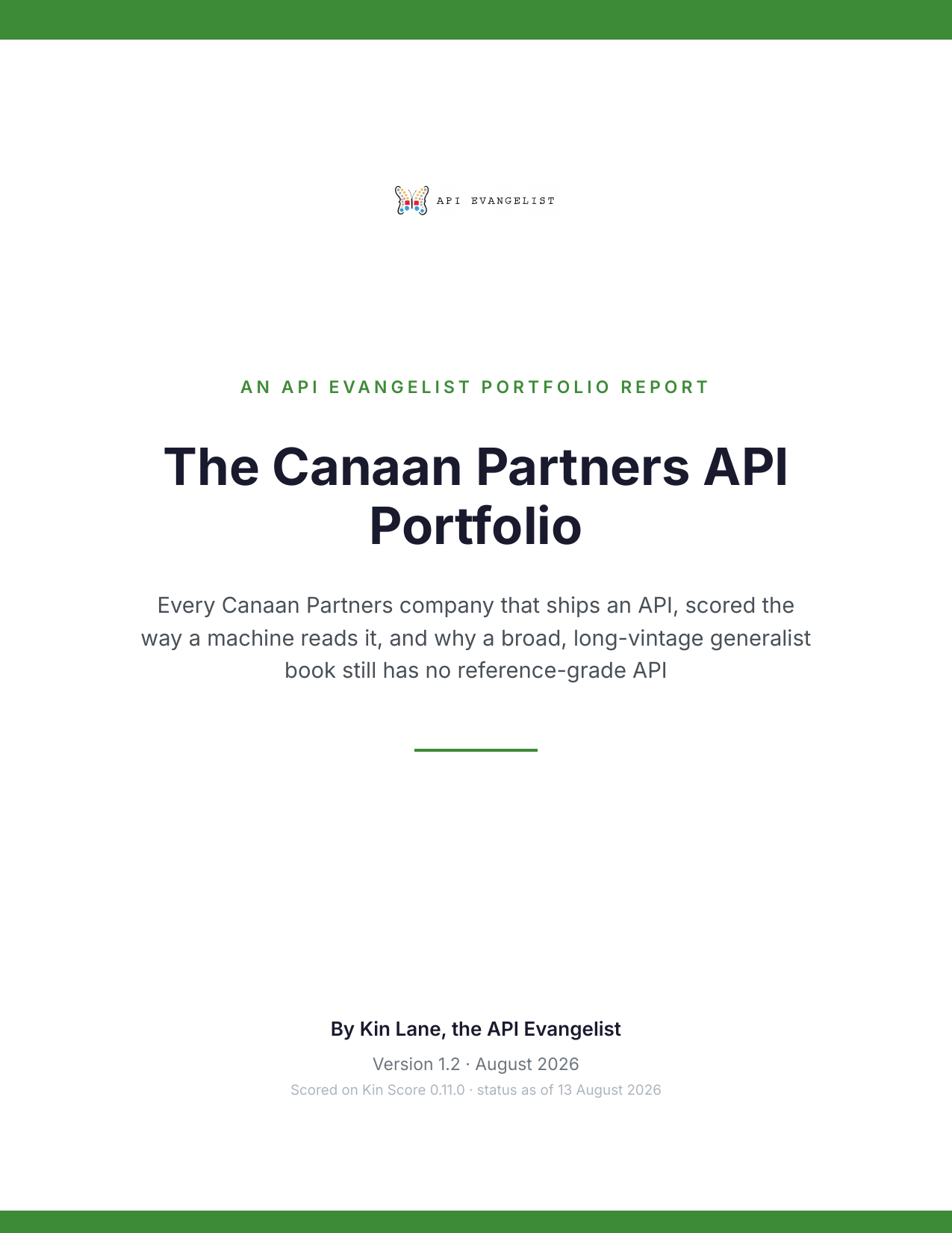 The Canaan Partners API Portfolio cover