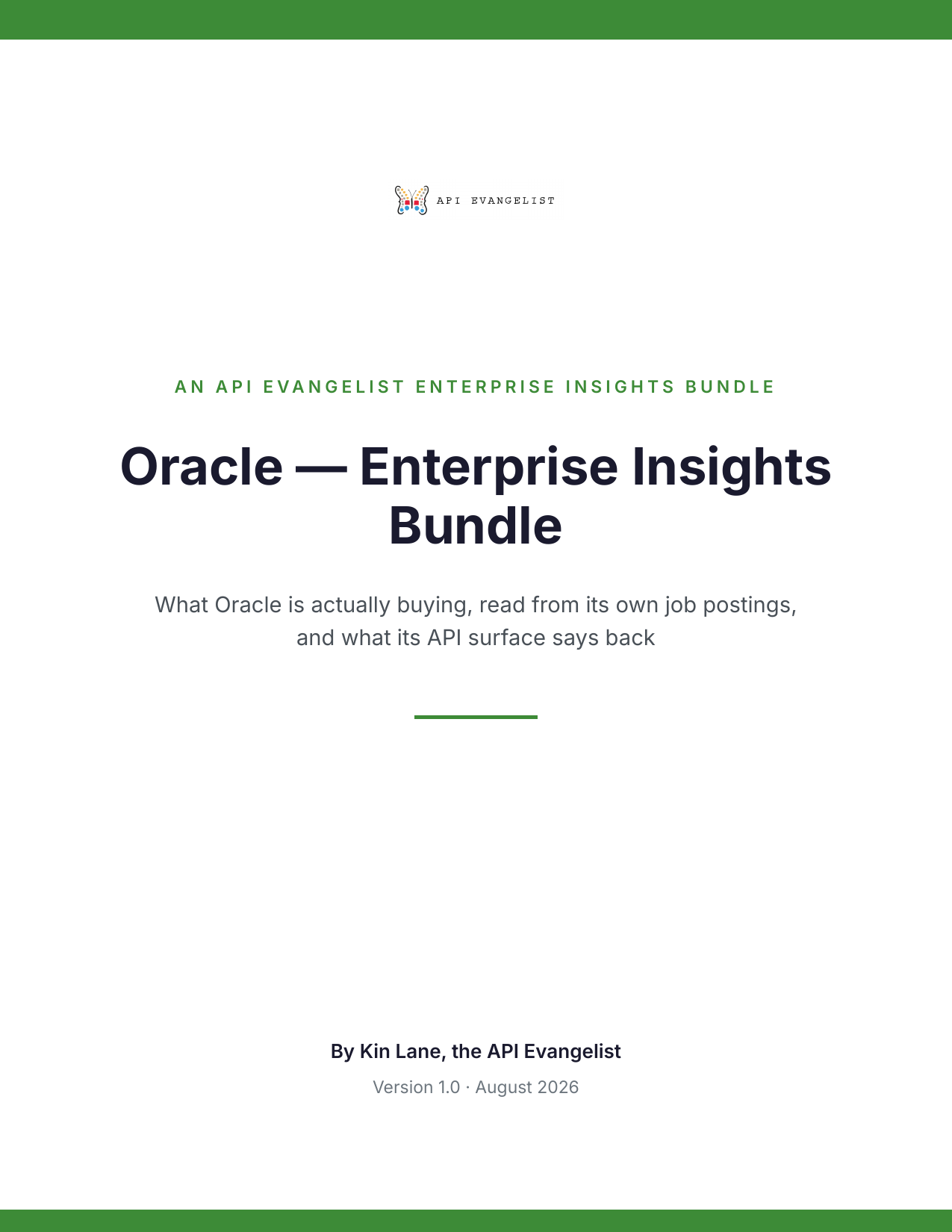Oracle — Profile Report cover