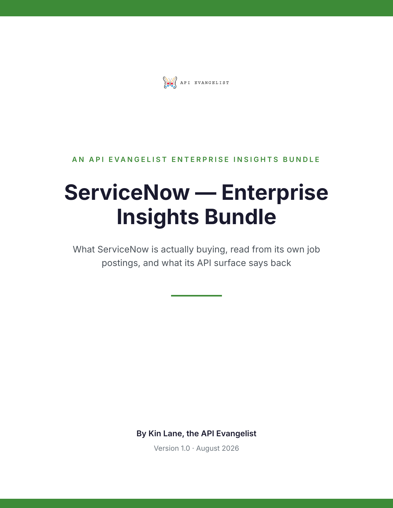 ServiceNow — Profile Report cover