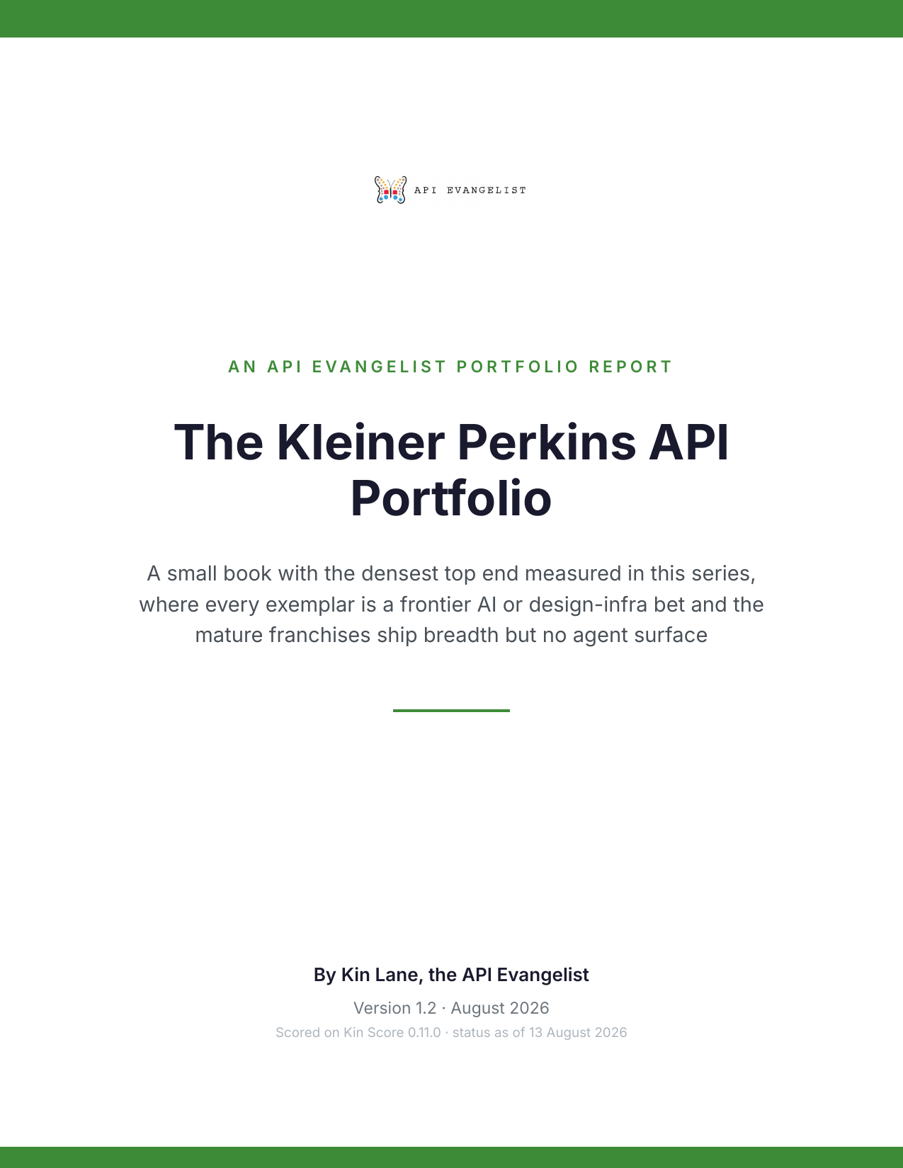 The Kleiner Perkins API Portfolio cover