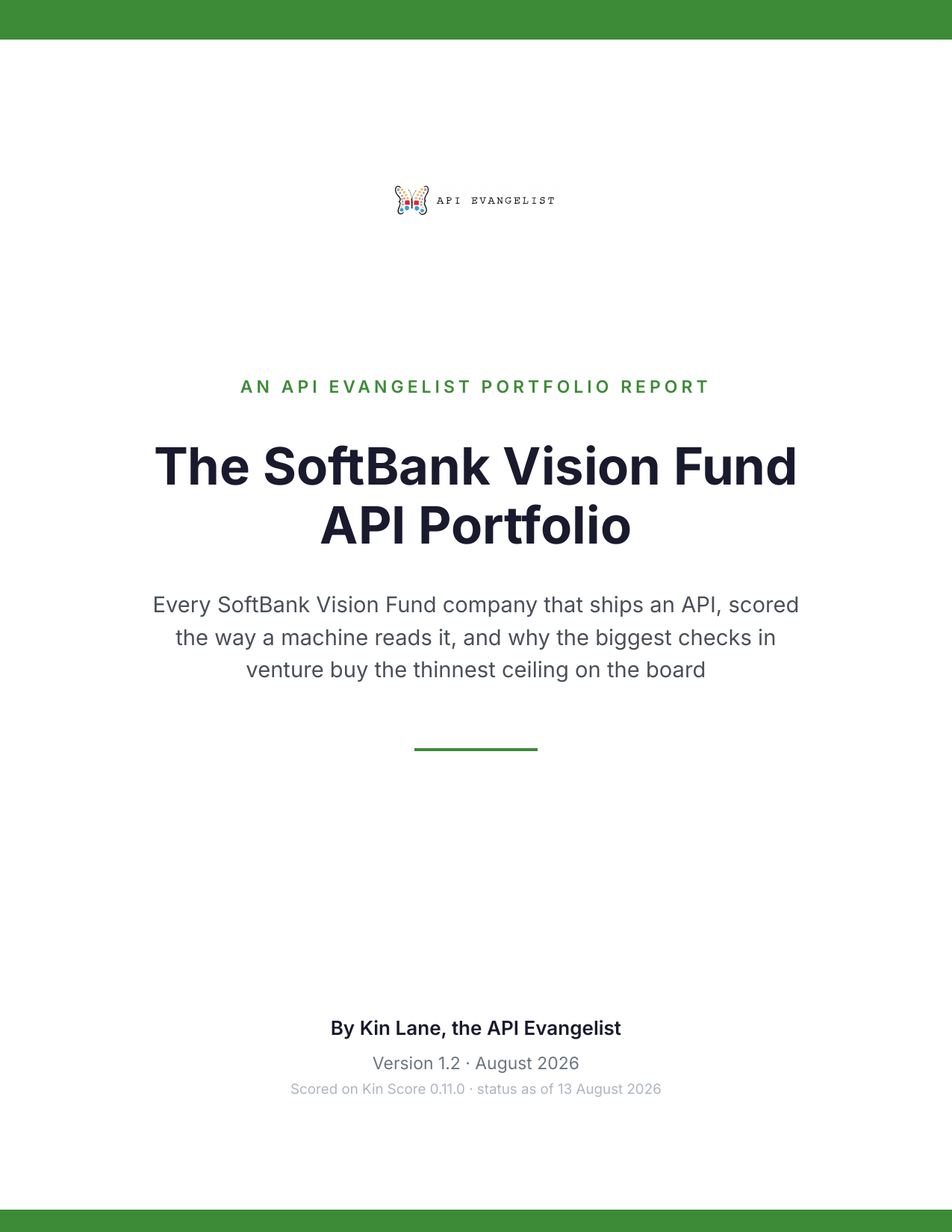 The SoftBank Vision Fund API Portfolio cover