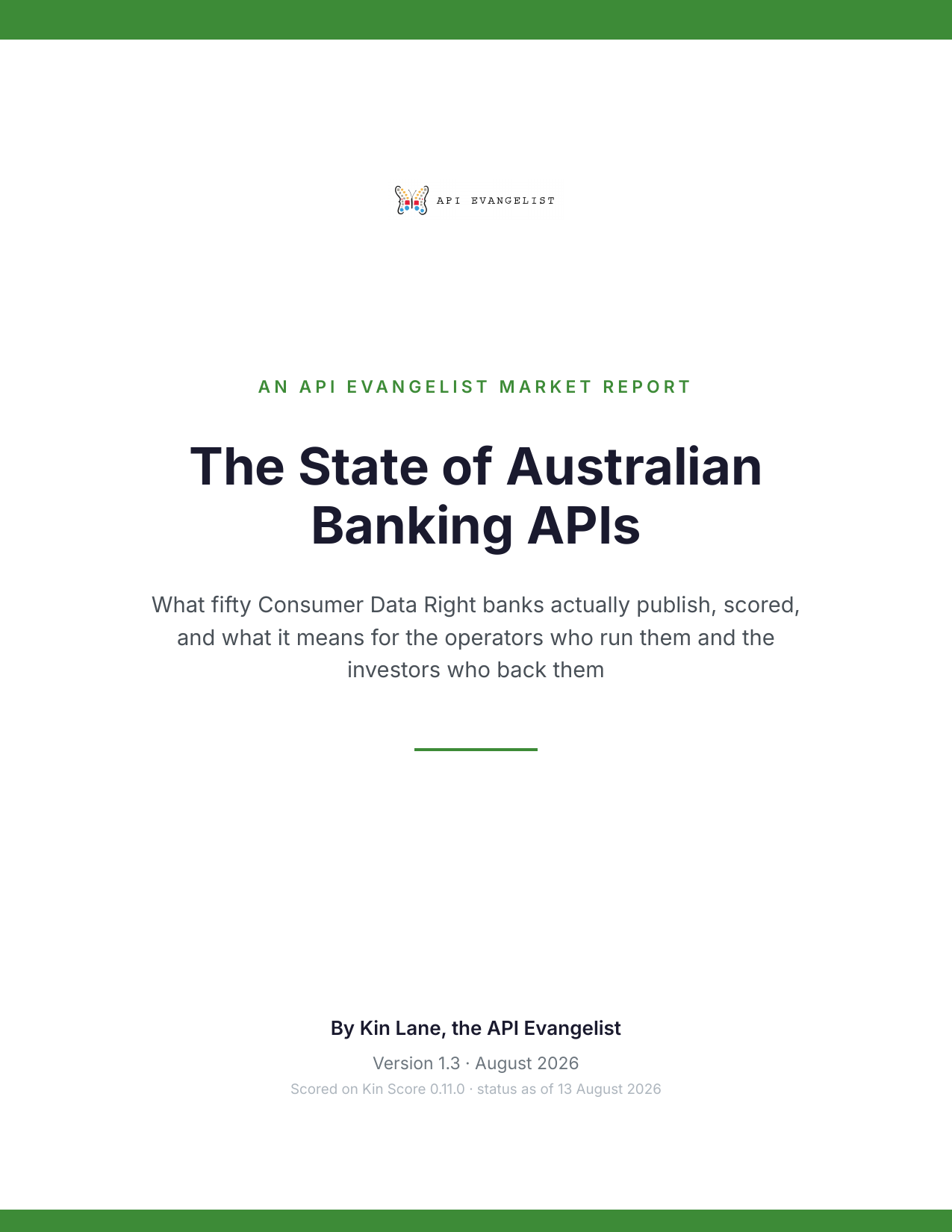 The State of Australian Banking APIs cover