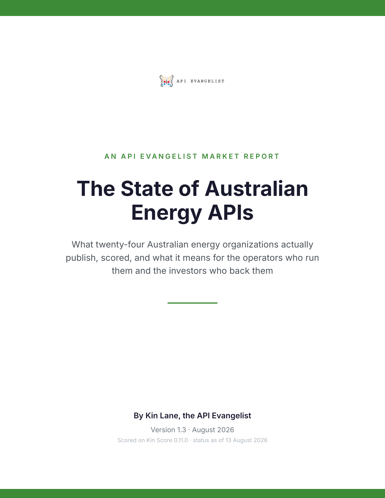 The State of Australian Energy APIs cover