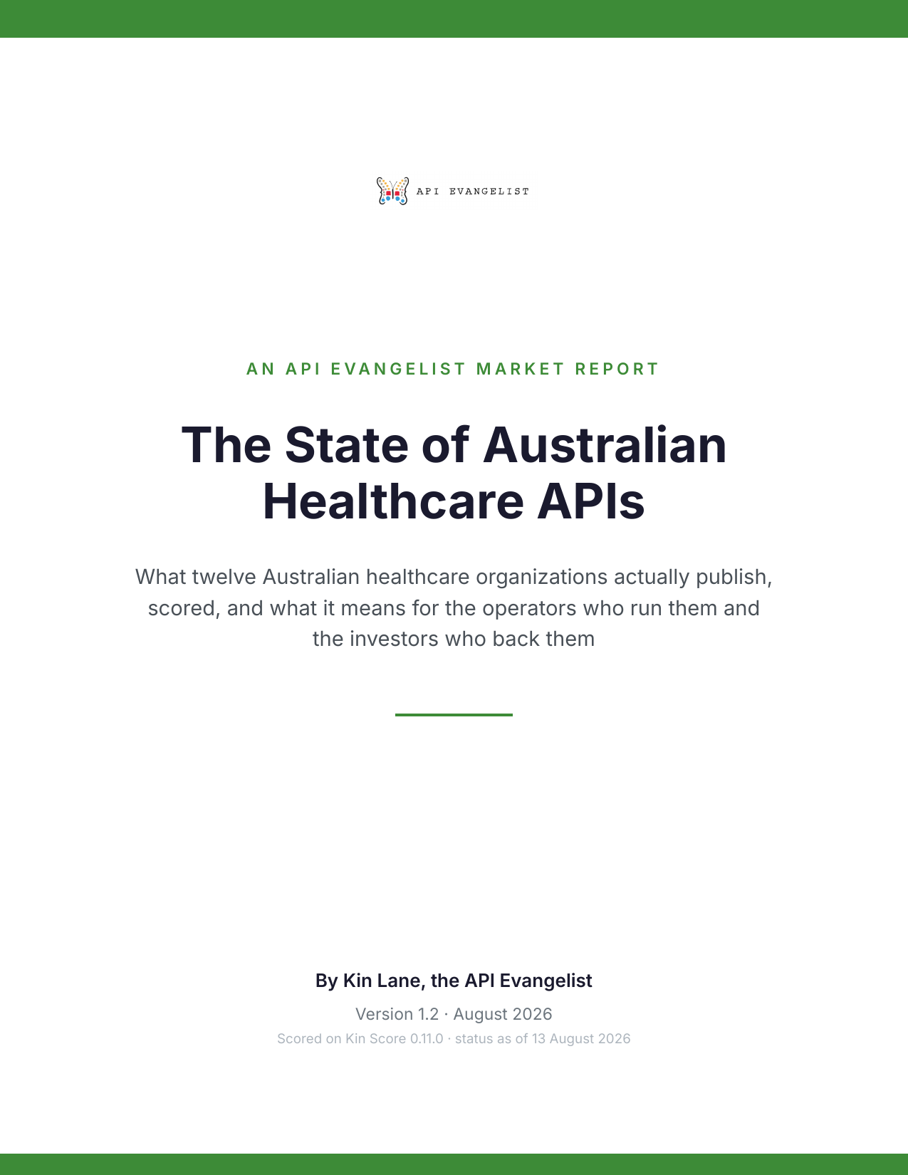 The State of Australian Healthcare APIs cover