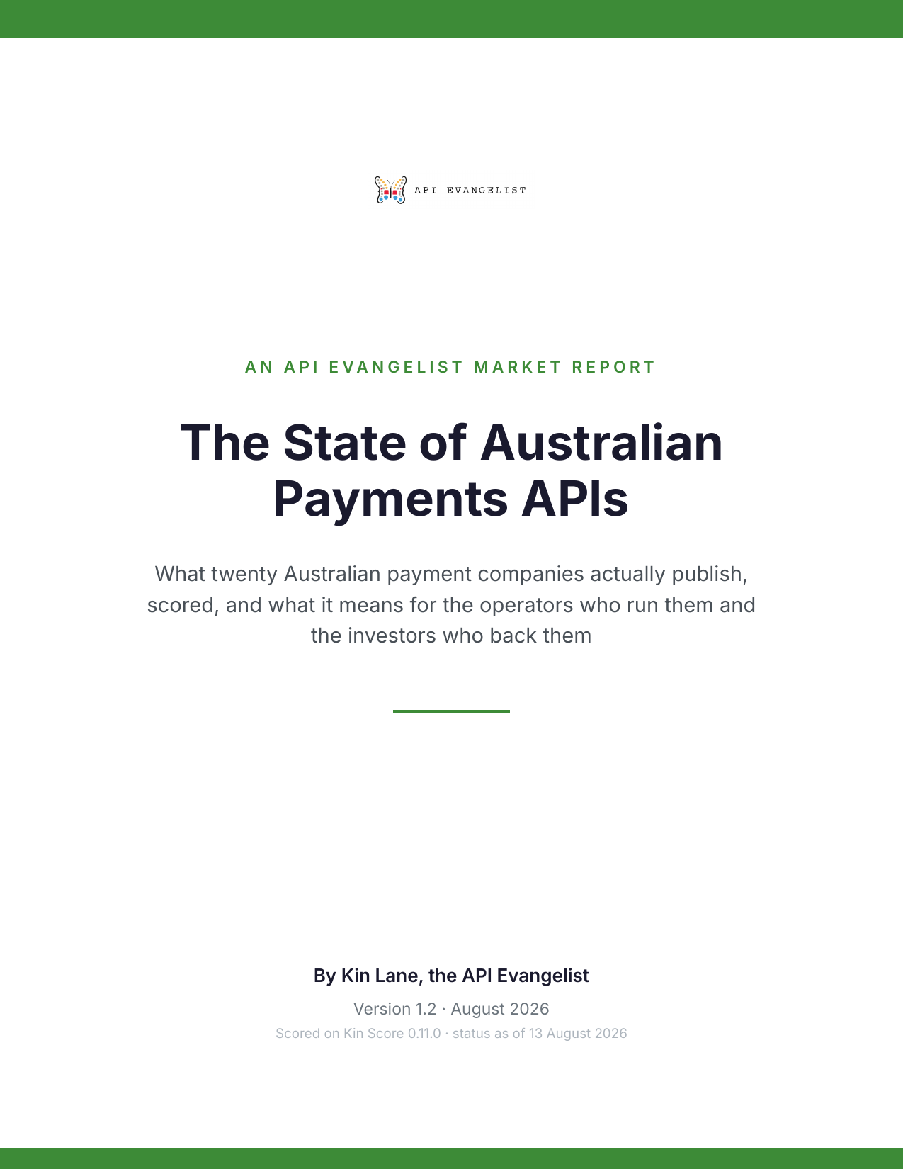 The State of Australian Payments APIs cover