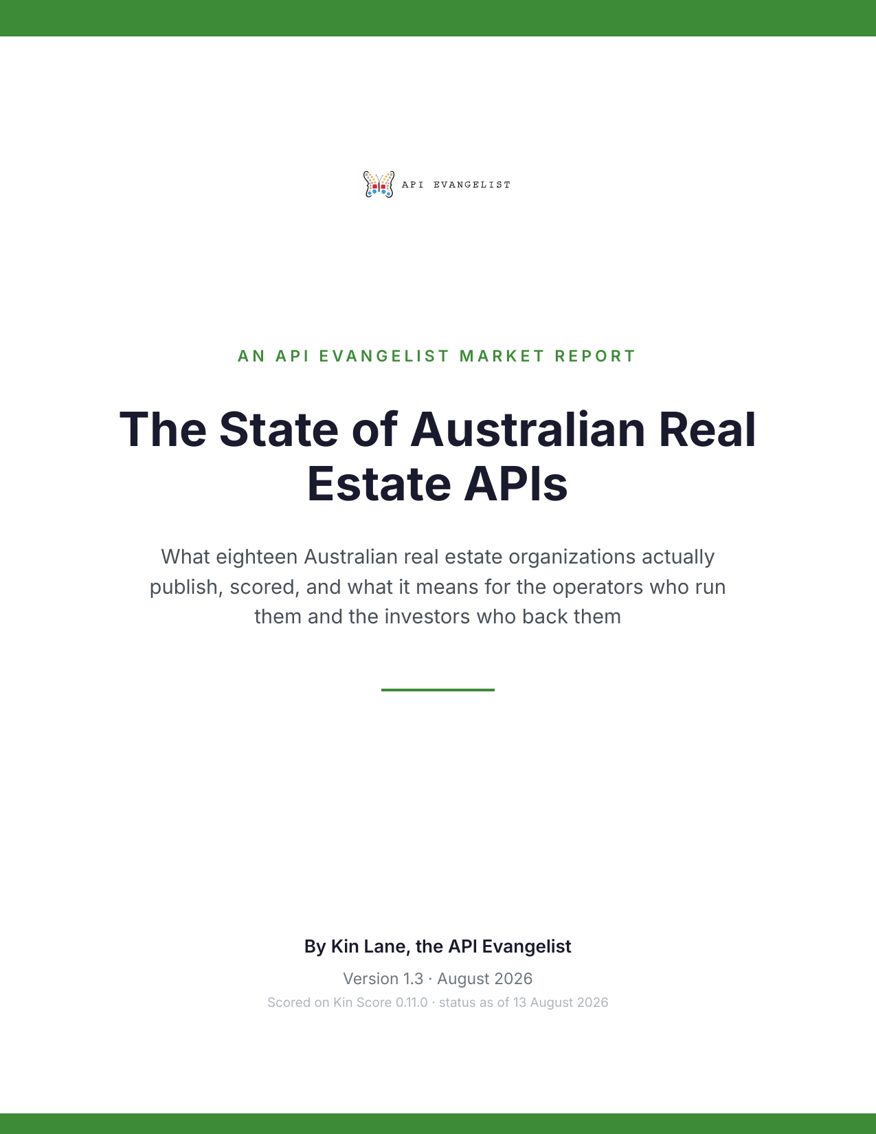 The State of Australian Real Estate APIs cover