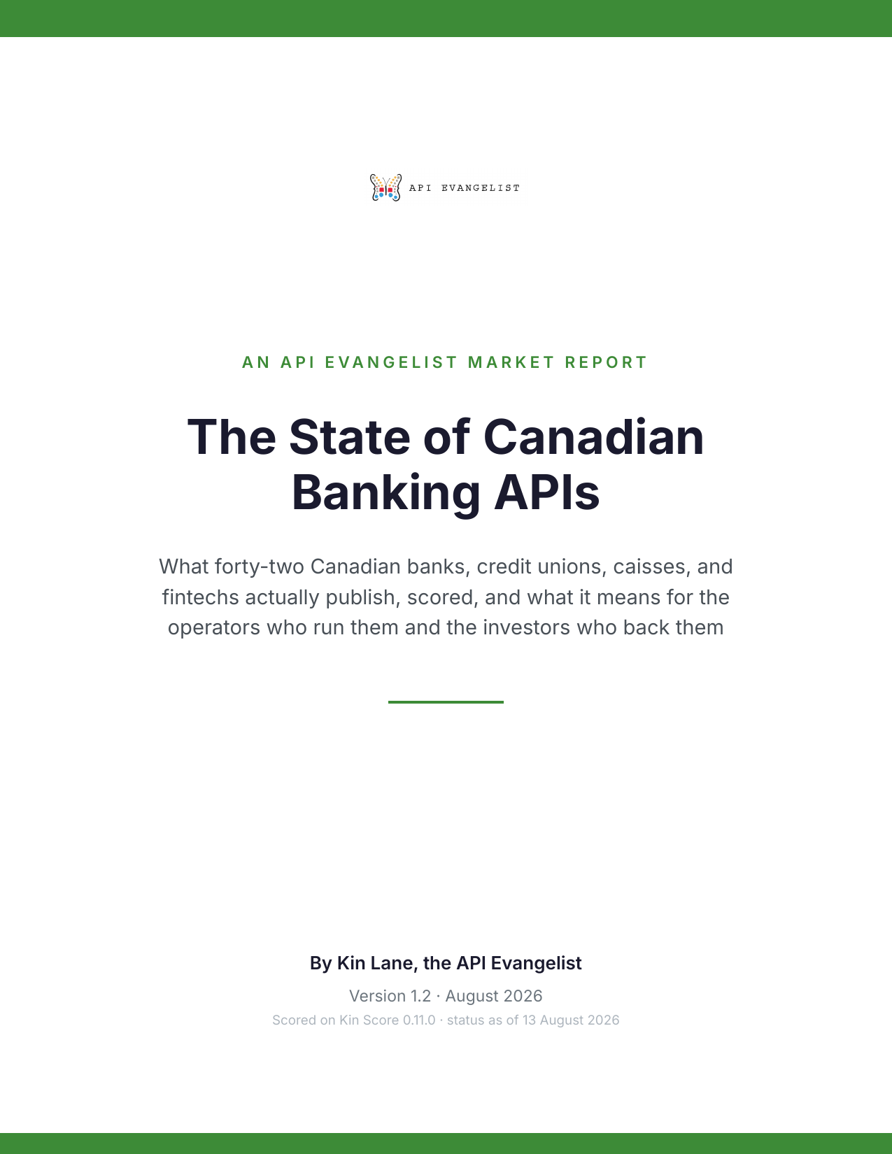 The State of Canadian Banking APIs cover