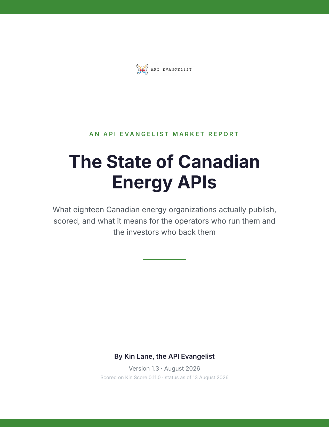 The State of Canadian Energy APIs cover