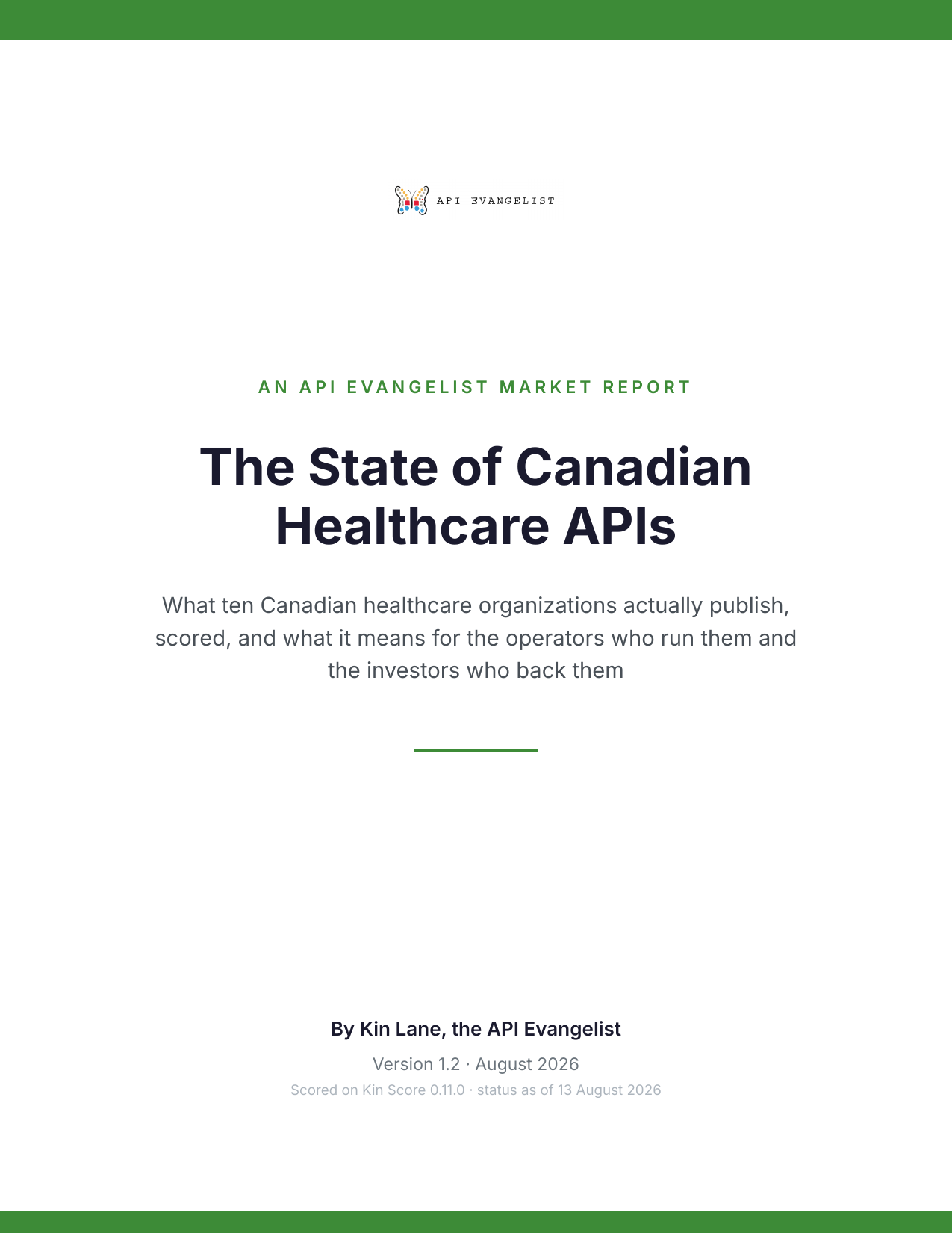 The State of Canadian Healthcare APIs cover
