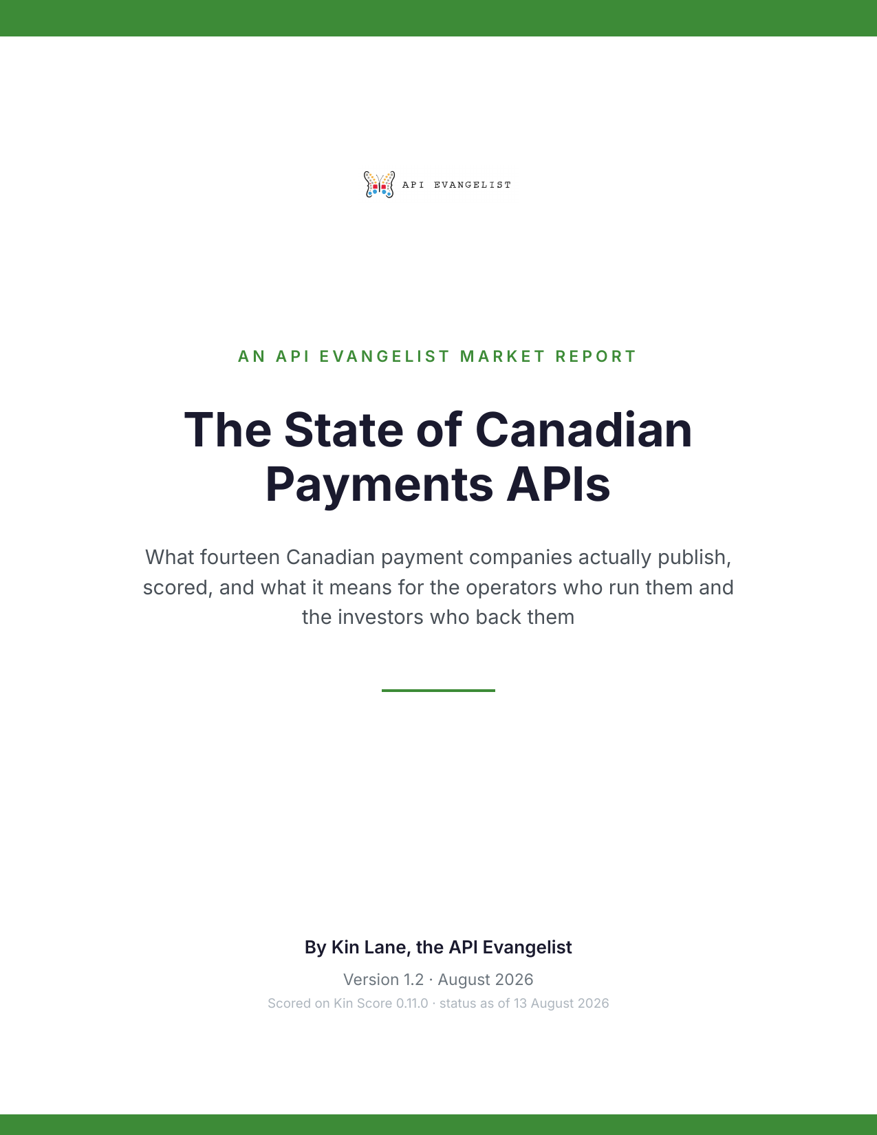 The State of Canadian Payments APIs cover