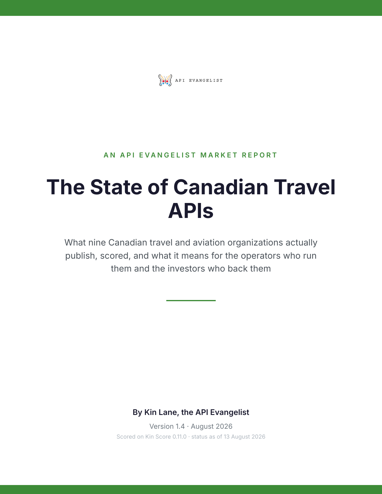 The State of Canadian Travel APIs cover