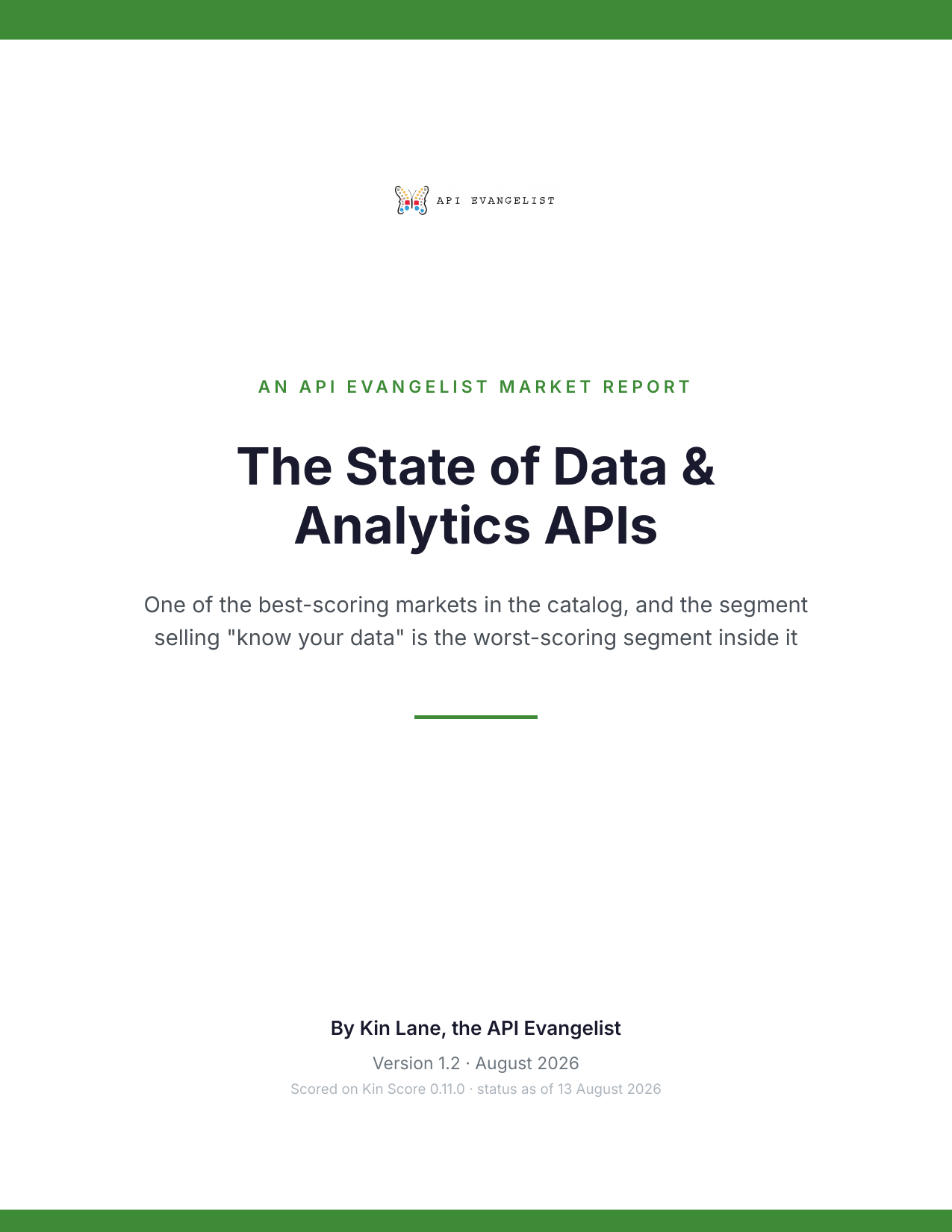 The State of Data & Analytics APIs cover