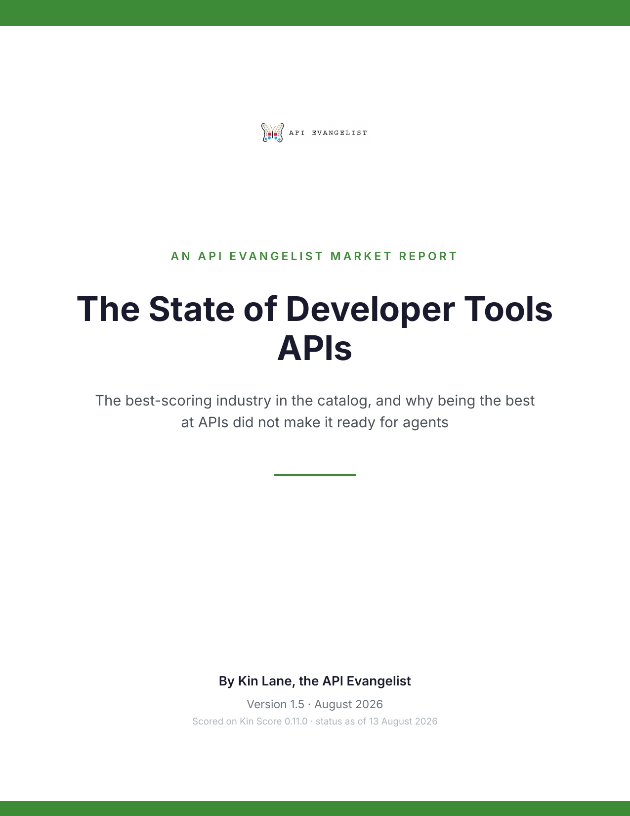 The State of Developer Tools APIs cover