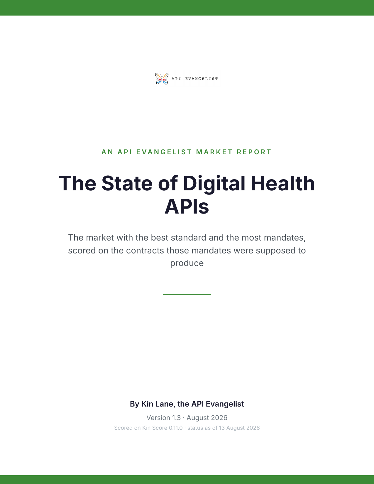 The State of Digital Health APIs cover