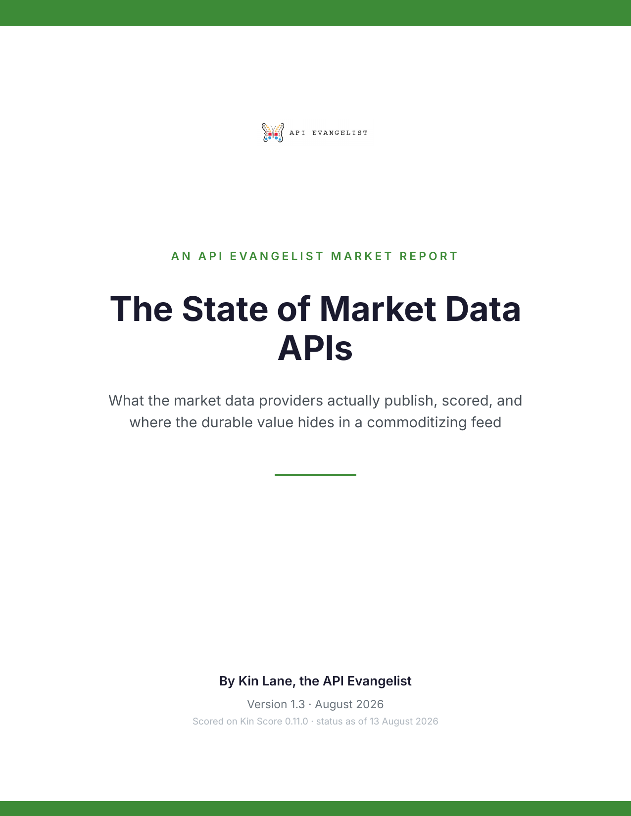 The State of Market Data APIs cover