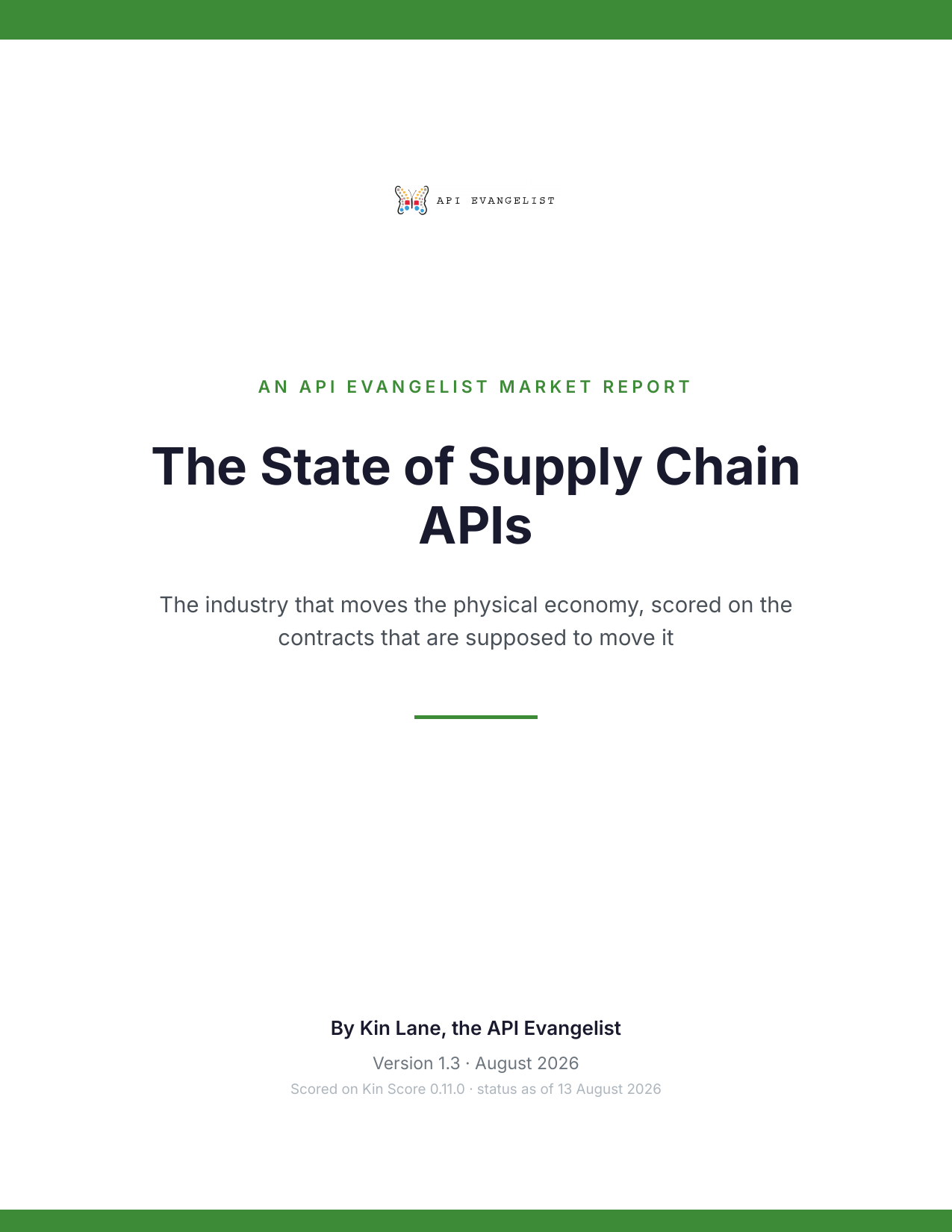 The State of Supply Chain APIs cover
