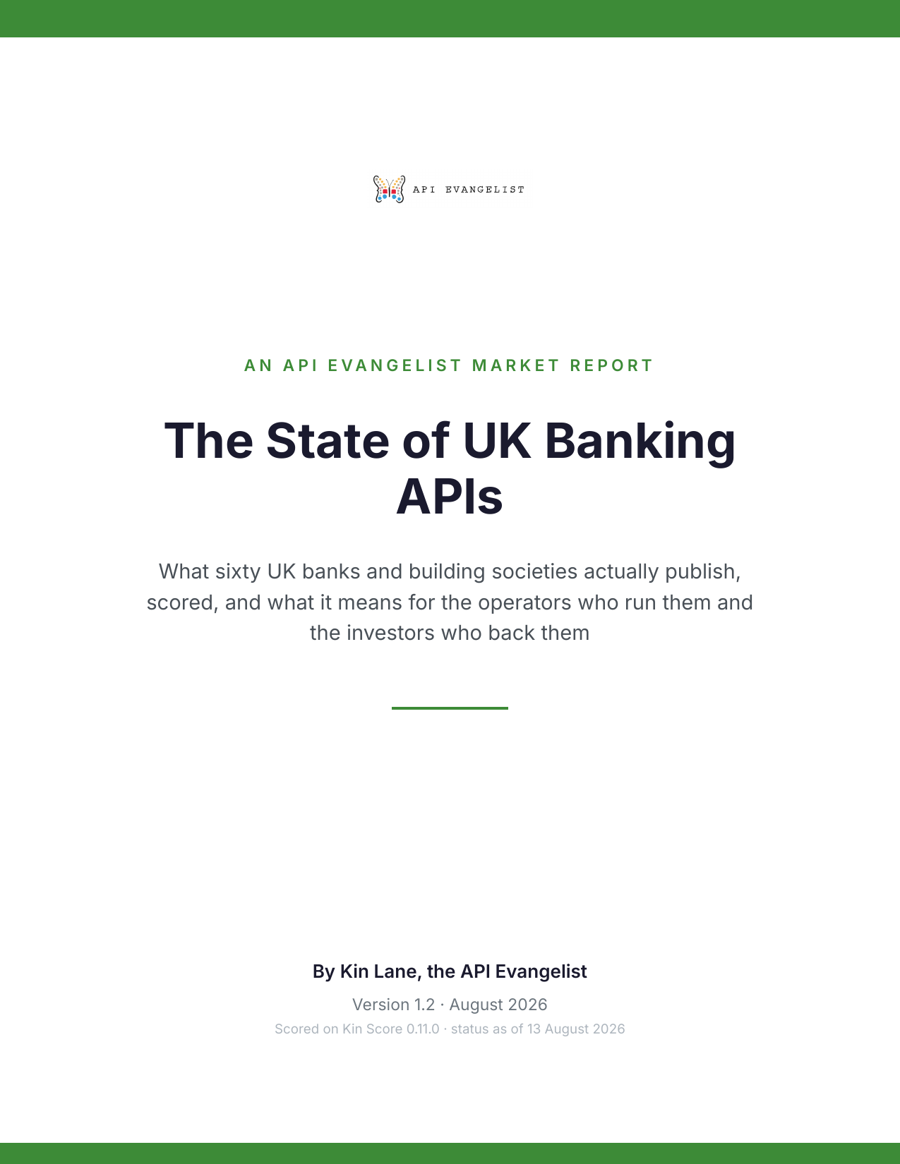 The State of UK Banking APIs cover