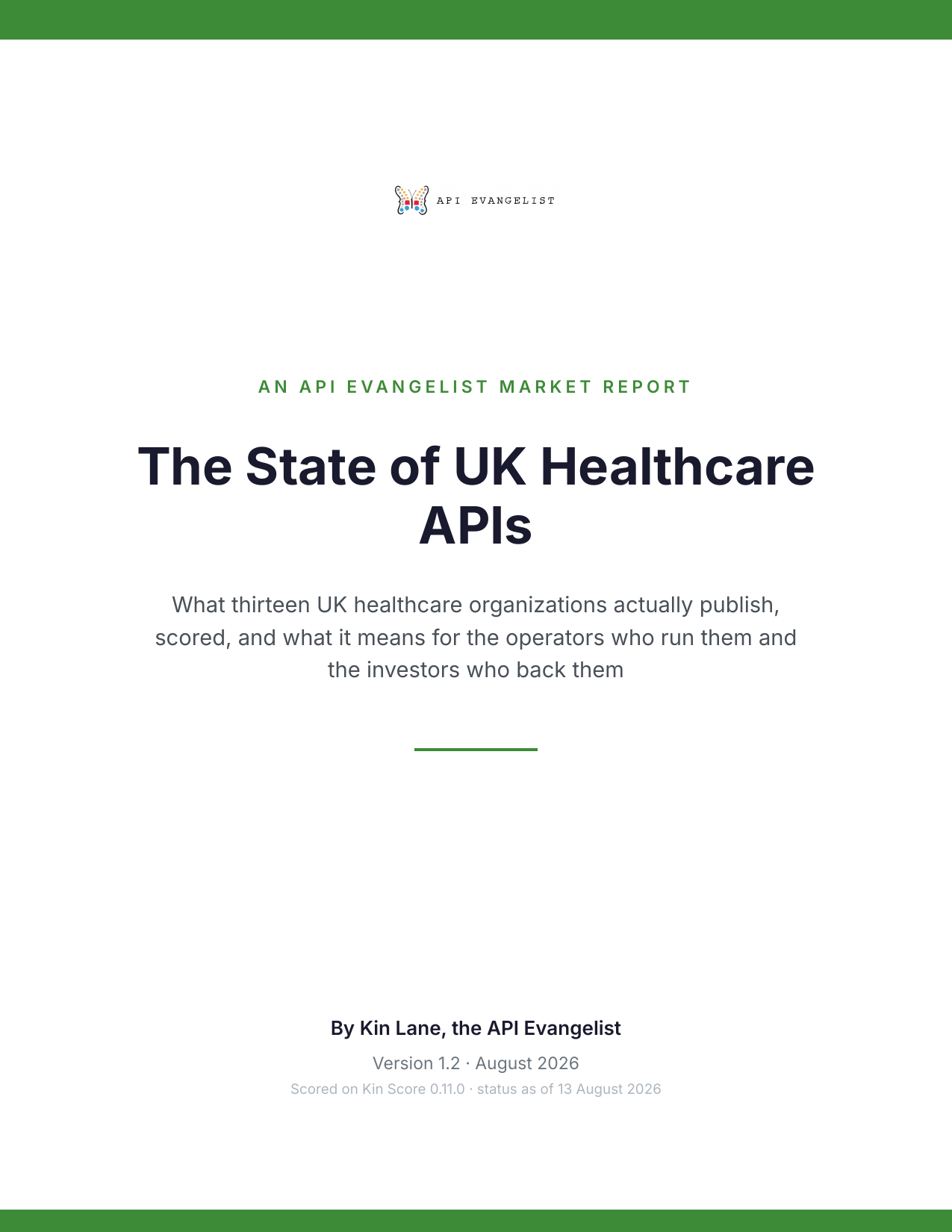 The State of UK Healthcare APIs cover