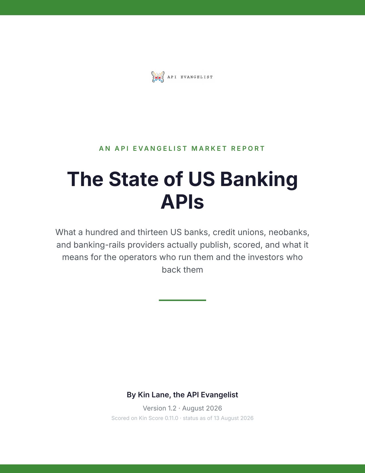 The State of US Banking APIs cover