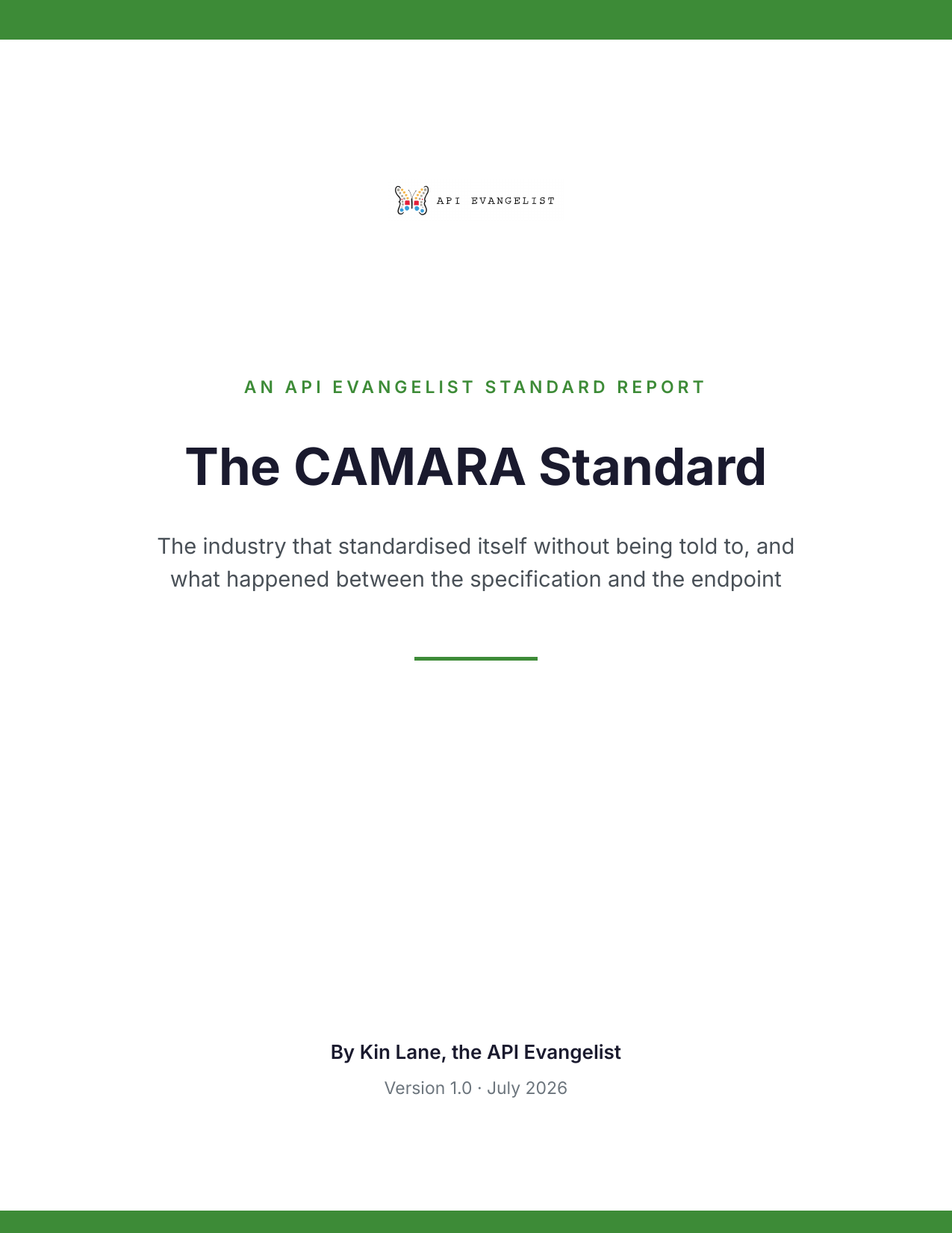 The CAMARA Standard cover