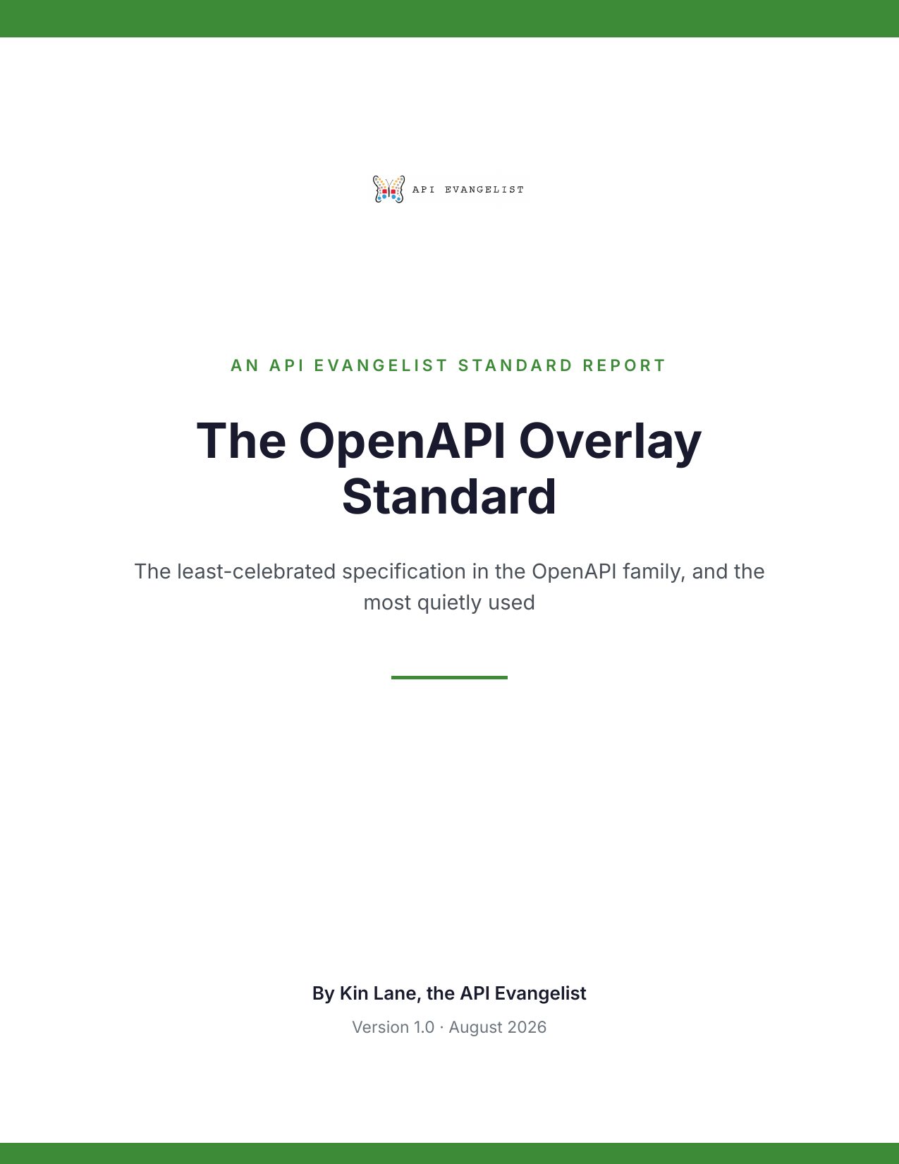 The OpenAPI Overlay Standard cover