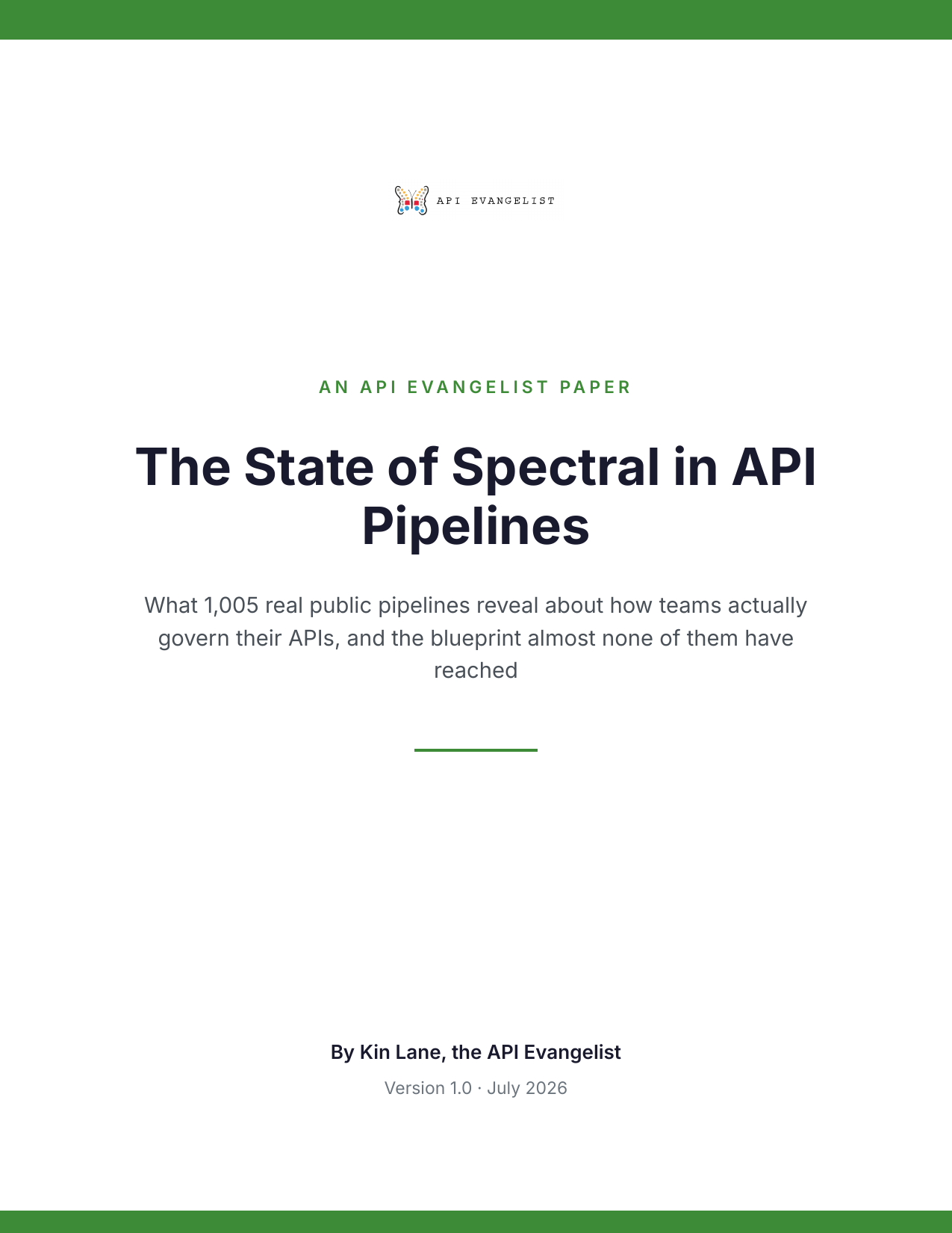 The State of Spectral in API Pipelines cover